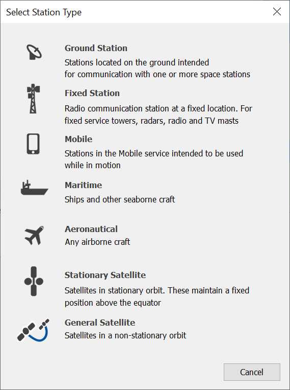 Visualyse Interplanetary Station Types