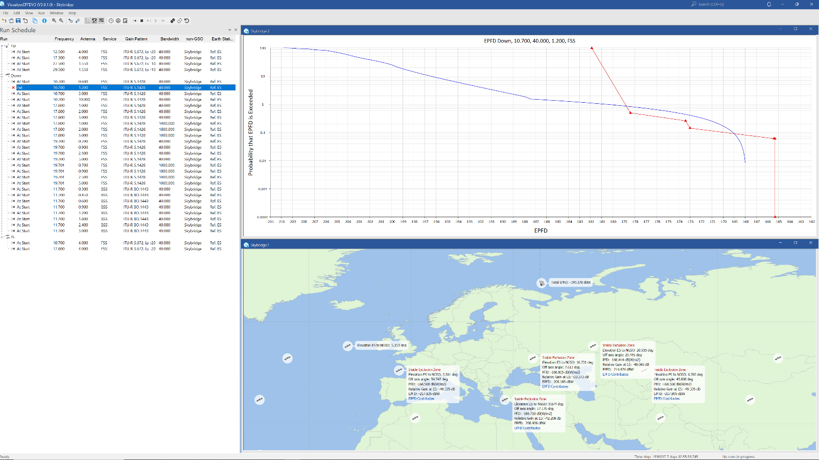 An example screenshot of Visualyse EPFD