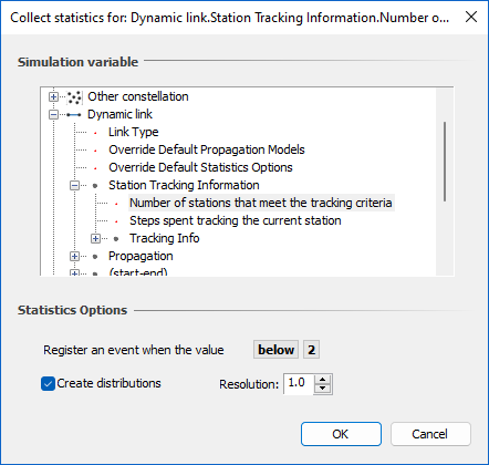 Number of stations that meeting the tracking criteria