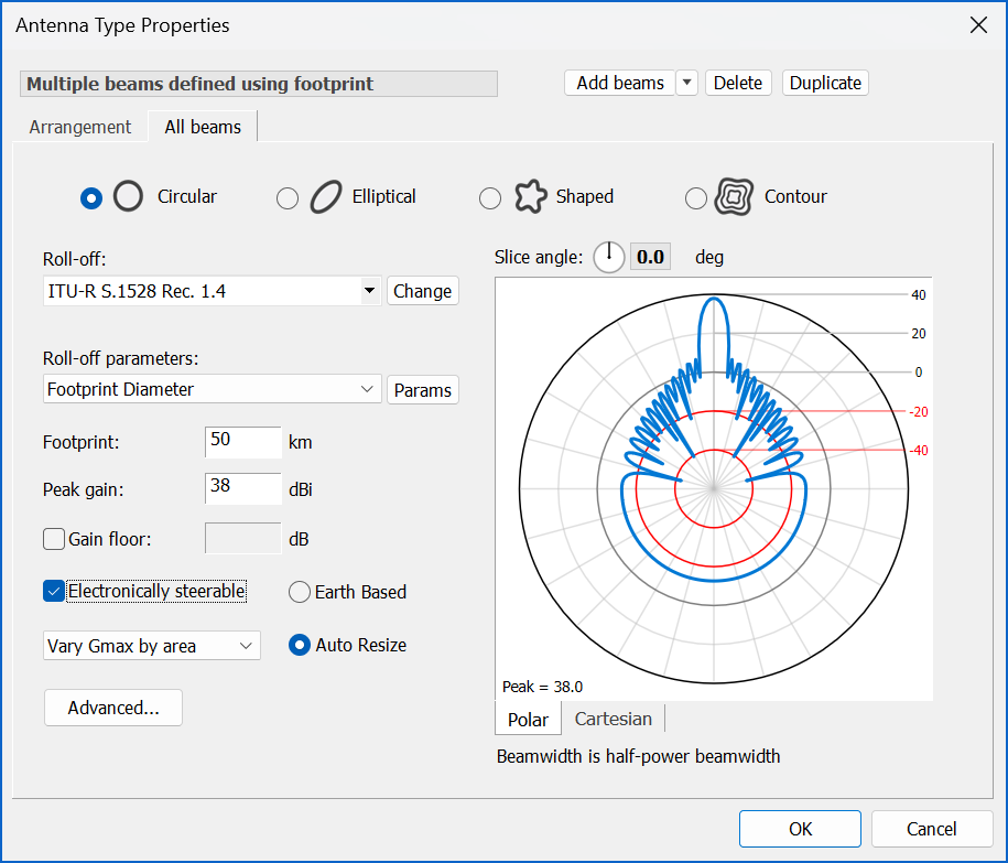 footprint diameter option